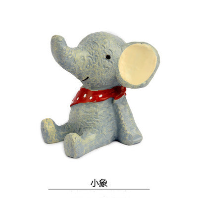 Wholesale cute resin small animal ornaments JDC-OS-ZL004 Ornaments JoyasDeChina Little elephant red snood The average small size is about 4-5cm Wholesale Jewelry JoyasDeChina Joyas De China