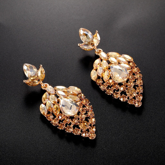 Wholesale cutout crystal tassel earrings JDC-ES-GSDB037 Earrings 丹比华比 Wholesale Jewelry JoyasDeChina Joyas De China