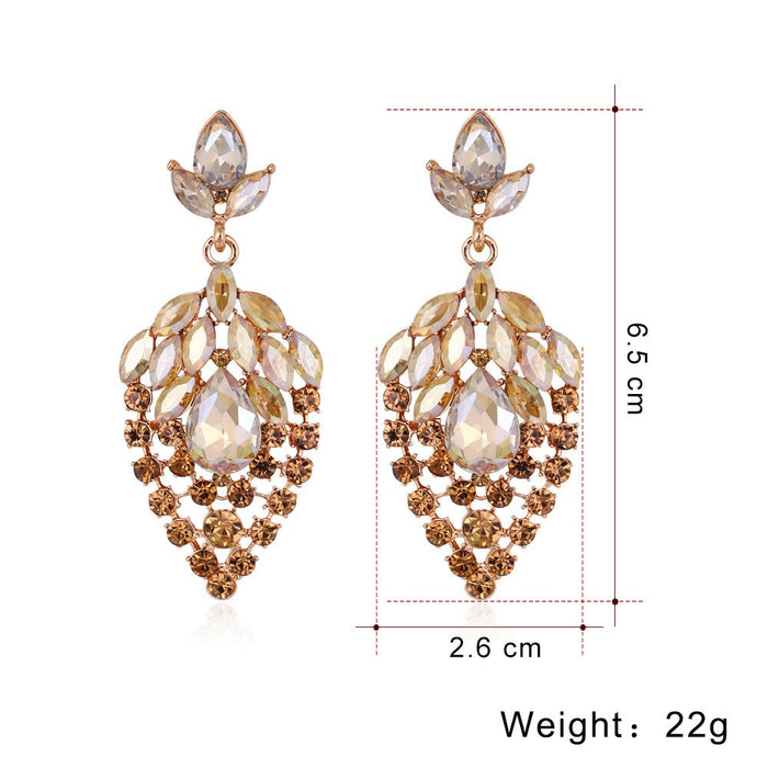 Wholesale cutout crystal tassel earrings JDC-ES-GSDB037 Earrings 丹比华比 Wholesale Jewelry JoyasDeChina Joyas De China