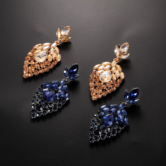 Wholesale cutout crystal tassel earrings JDC-ES-GSDB037 Earrings 丹比华比 Wholesale Jewelry JoyasDeChina Joyas De China