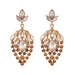 Wholesale cutout crystal tassel earrings JDC-ES-GSDB037 Earrings 丹比华比 Yellow Wholesale Jewelry JoyasDeChina Joyas De China