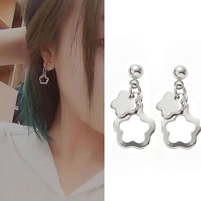 Wholesale cutout flower stud earrings JDC-ES-HZQ002 Earrings 青之荷 1 Wholesale Jewelry JoyasDeChina Joyas De China