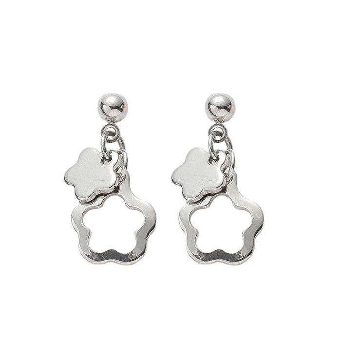 Wholesale cutout flower stud earrings JDC-ES-HZQ002 Earrings 青之荷 Wholesale Jewelry JoyasDeChina Joyas De China