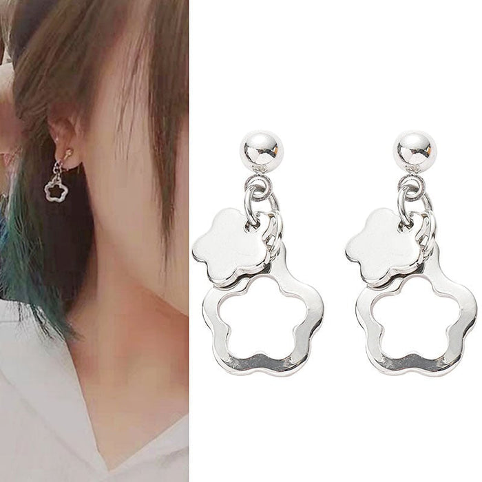 Wholesale cutout flower stud earrings JDC-ES-HZQ002 Earrings 青之荷 Wholesale Jewelry JoyasDeChina Joyas De China