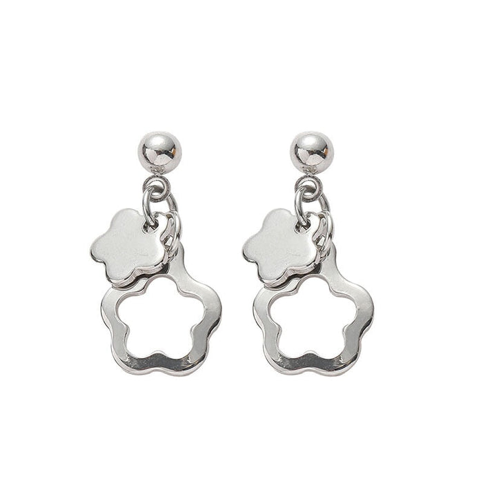 Wholesale cutout flower stud earrings JDC-ES-HZQ002 Earrings 青之荷 ear clip Wholesale Jewelry JoyasDeChina Joyas De China