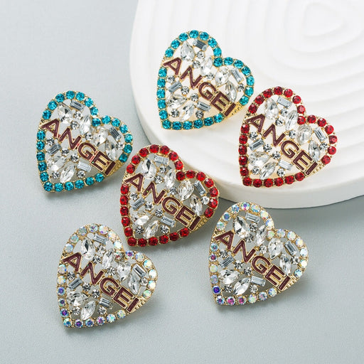 Wholesale cutout heart alloy rhinestone earrings JDC-ES-HEM005 Earrings 和鸣 Wholesale Jewelry JoyasDeChina Joyas De China