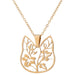 Wholesale cutout kitten head stainless steel flower necklace JDC-NE-SS008 Necklaces 双硕 Wholesale Jewelry JoyasDeChina Joyas De China