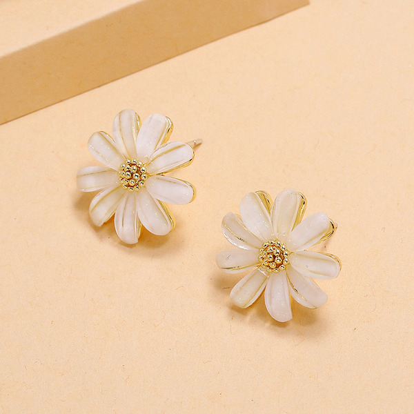Wholesale Daisy Flower Earrings JDC-ES-KQ074 Earrings JoyasDeChina Wholesale Jewelry JoyasDeChina Joyas De China