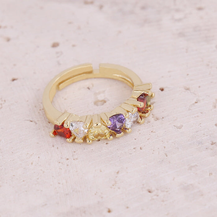 Wholesale daisy moon love ring set copper micro-set zircon female ring JDC-RS-Bingm007 Rings 冰萌 3# Opening adjustable Wholesale Jewelry JoyasDeChina Joyas De China