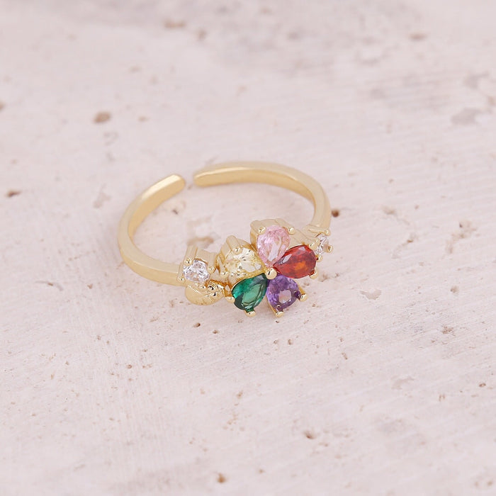 Wholesale daisy moon love ring set copper micro-set zircon female ring JDC-RS-Bingm007 Rings 冰萌 5# Opening adjustable Wholesale Jewelry JoyasDeChina Joyas De China
