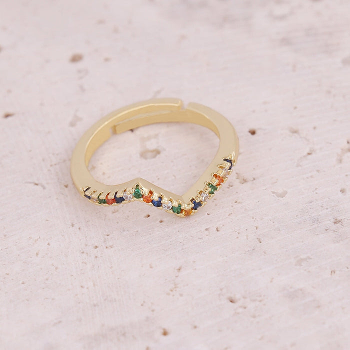 Wholesale daisy moon love ring set copper micro-set zircon female ring JDC-RS-Bingm007 Rings 冰萌 7# Opening adjustable Wholesale Jewelry JoyasDeChina Joyas De China