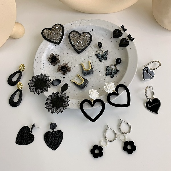 Wholesale dark black alloy earrings JDC-ES-W359 Earrings JoyasDeChina Wholesale Jewelry JoyasDeChina Joyas De China