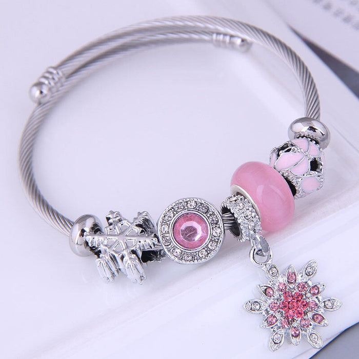 Wholesale dark blue alloy bracelet JDC-BT-WY112 Bracelet 威扬 pink Wholesale Jewelry JoyasDeChina Joyas De China