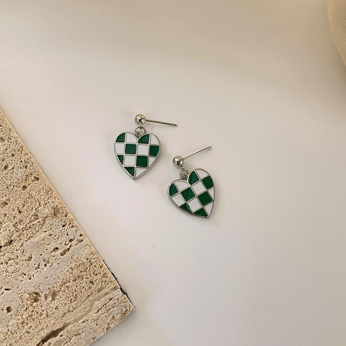Wholesale dark green tie earrings paint alloy geometric studs JDC-ES-W307 Earrings JoyasDeChina 5# 17434 Wholesale Jewelry JoyasDeChina Joyas De China