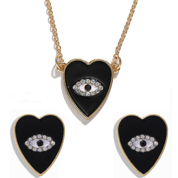 Wholesale demon Eye Necklace JDC-NE-JQ176 NECKLACE 佳琪 Heart shaped eyes Wholesale Jewelry JoyasDeChina Joyas De China