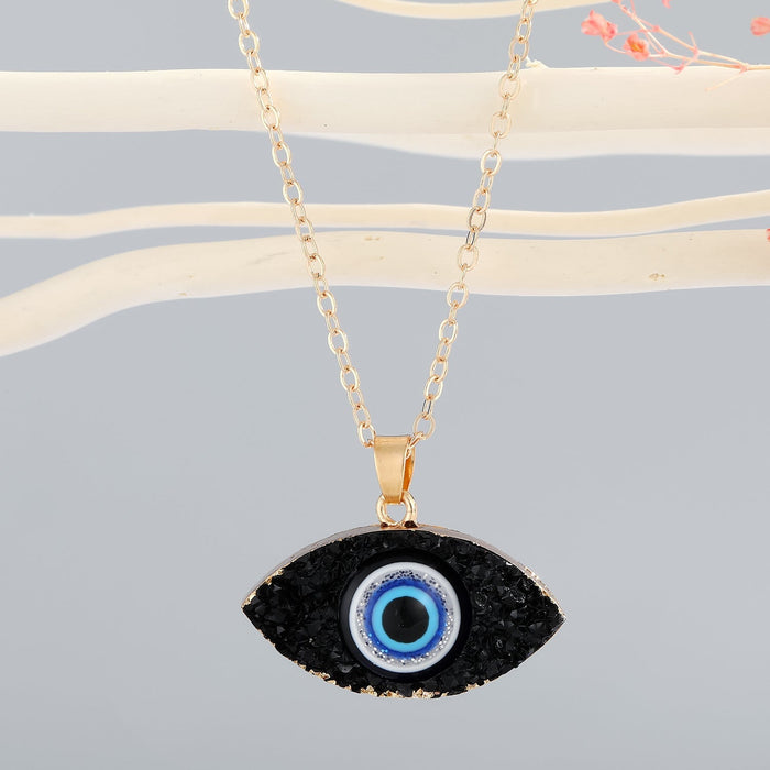 Wholesale Demon Eye Plastic Resin Necklace MOQ≥6 JDC-NE-Juej002 Necklaces 觉际 black Wholesale Jewelry JoyasDeChina Joyas De China