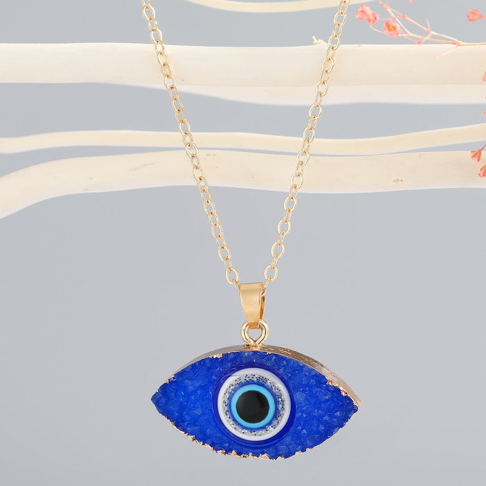 Wholesale Demon Eye Plastic Resin Necklace MOQ≥6 JDC-NE-Juej002 Necklaces 觉际 blue Wholesale Jewelry JoyasDeChina Joyas De China