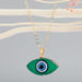 Wholesale Demon Eye Plastic Resin Necklace MOQ≥6 JDC-NE-Juej002 Necklaces 觉际 green Wholesale Jewelry JoyasDeChina Joyas De China
