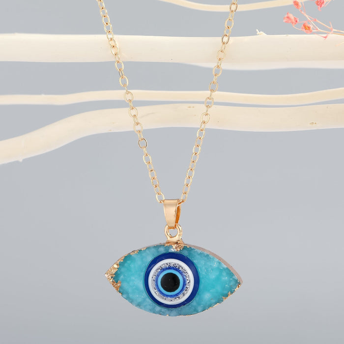 Wholesale Demon Eye Plastic Resin Necklace MOQ≥6 JDC-NE-Juej002 Necklaces 觉际 light blue Wholesale Jewelry JoyasDeChina Joyas De China
