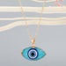 Wholesale Demon Eye Plastic Resin Necklace MOQ≥6 JDC-NE-Juej002 Necklaces 觉际 light blue Wholesale Jewelry JoyasDeChina Joyas De China