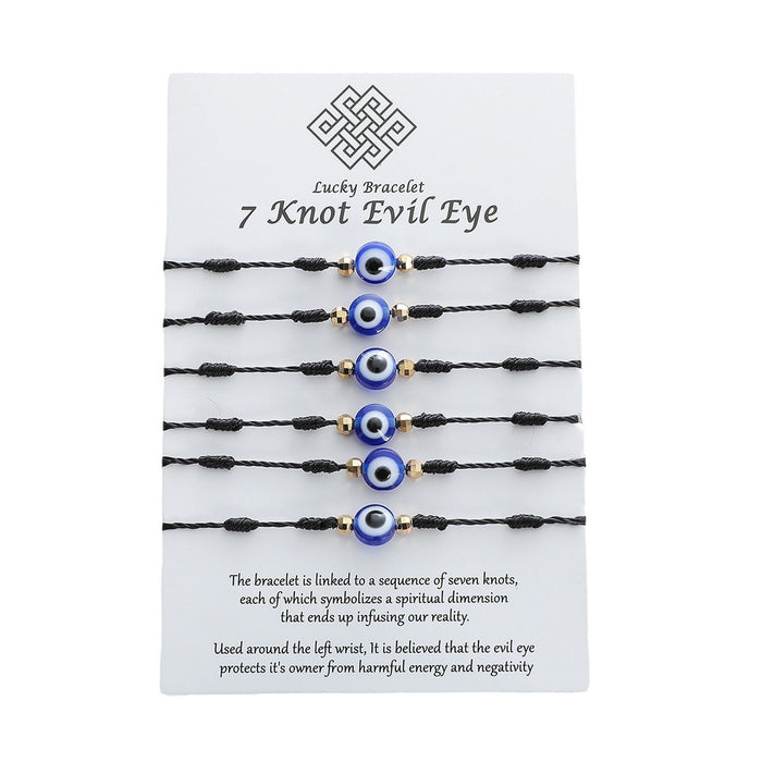 Wholesale devil eye lucky red rope card knit bracelet JDC-BT-LanT015 Bracelet 阆天 Wholesale Jewelry JoyasDeChina Joyas De China