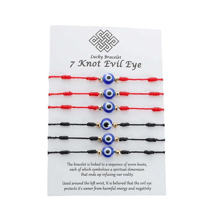 Wholesale devil eye lucky red rope card knit bracelet JDC-BT-LanT015 Bracelet 阆天 Wholesale Jewelry JoyasDeChina Joyas De China
