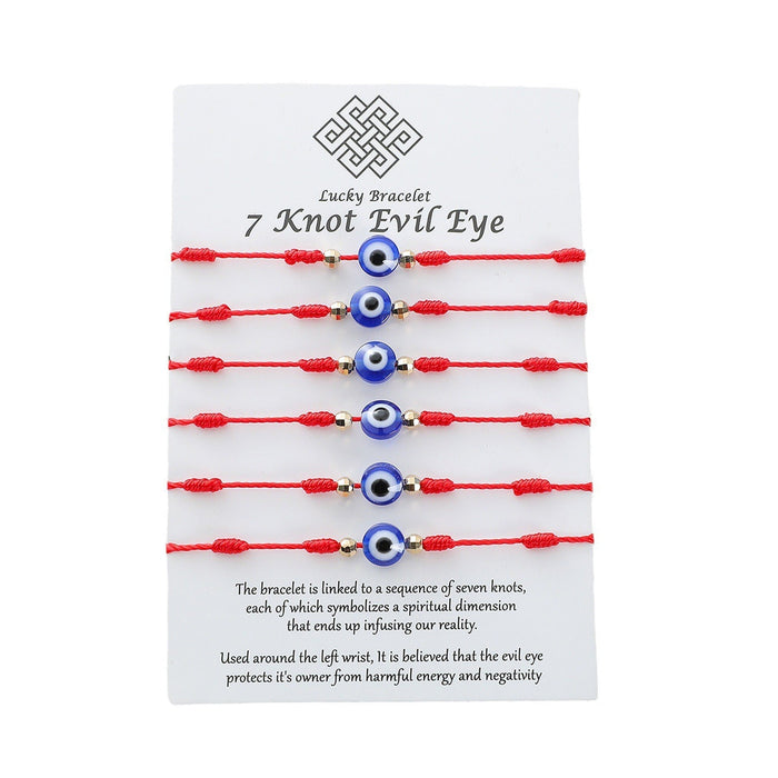 Wholesale devil eye lucky red rope card knit bracelet JDC-BT-LanT015 Bracelet 阆天 Wholesale Jewelry JoyasDeChina Joyas De China