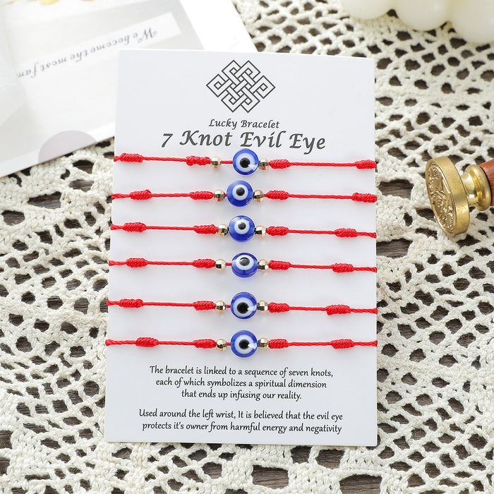 Wholesale devil eye lucky red rope card knit bracelet JDC-BT-LanT015 Bracelet 阆天 Wholesale Jewelry JoyasDeChina Joyas De China