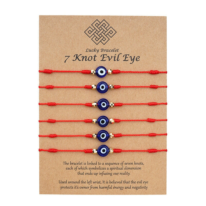 Wholesale devil eye lucky red rope card knit bracelet JDC-BT-LanT015 Bracelet 阆天 Wholesale Jewelry JoyasDeChina Joyas De China