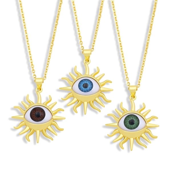Wholesale Devil Eyes 18k Gold Plated Copper Necklaces JDC-NE-AS-003 Necklaces 倏 Wholesale Jewelry JoyasDeChina Joyas De China