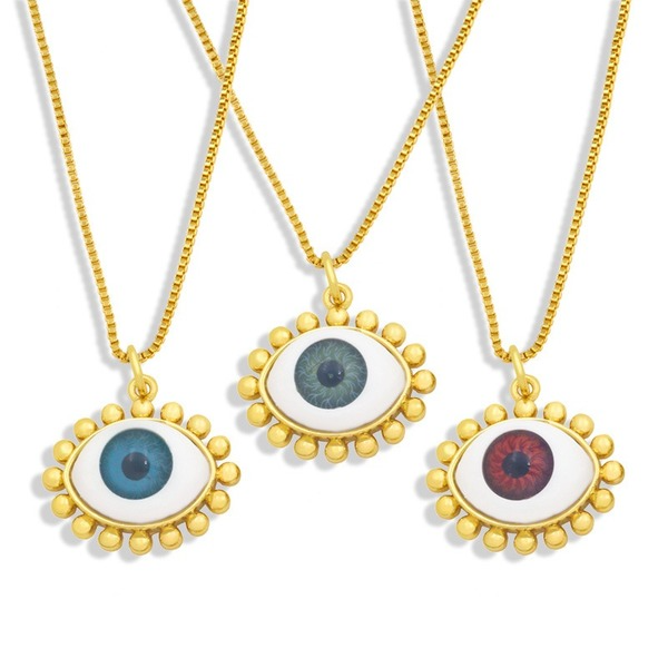 Wholesale Devil Eyes 18k Gold Plated Copper Necklaces JDC-NE-AS505 Necklaces JoyasDeChina Wholesale Jewelry JoyasDeChina Joyas De China