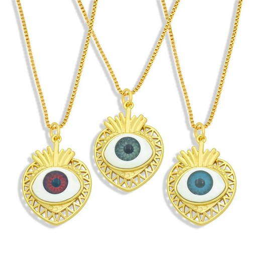 Wholesale Devil's Eye 18k Gold Plated Copper Necklaces JDC-NE-AS522 Necklaces JoyasDeChina Wholesale Jewelry JoyasDeChina Joyas De China