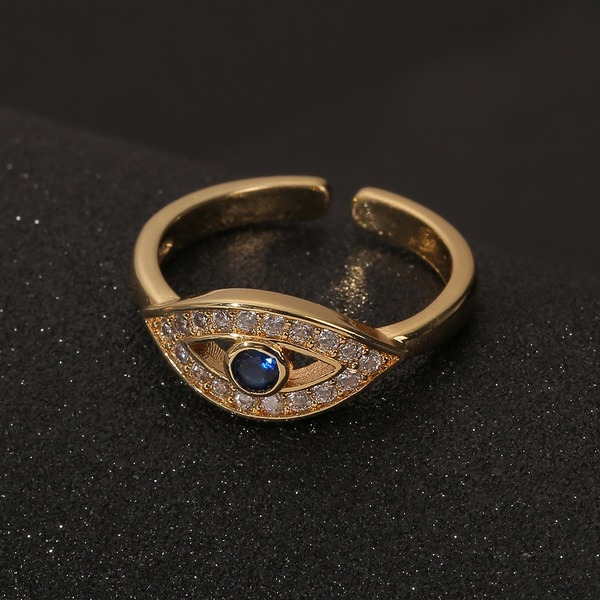 Wholesale Devil's Eye Copper Plated Real Gold Rings JDC-RS-HX128 Rings JoyasDeChina Wholesale Jewelry JoyasDeChina Joyas De China