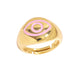 Wholesale Devil's Eye Electroplated Copper Rings JDC-RS-AS263 Rings JoyasDeChina pink adjustable Wholesale Jewelry JoyasDeChina Joyas De China