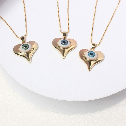 Wholesale Devil's Eye Heart Pendant Alloy Necklaces JDC-NE-TC229 Necklaces JoyasDeChina Wholesale Jewelry JoyasDeChina Joyas De China