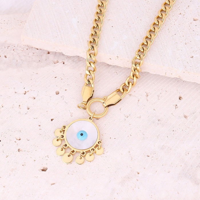 Wholesale Devil's Eye Pendant Fashion Stainless Steel Necklace JDC-NE-Bingm017 necklaces 冰萌 4# Wholesale Jewelry JoyasDeChina Joyas De China