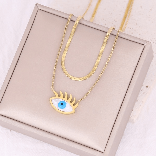 Wholesale Devil's Eye Pendant Fashion Stainless Steel Necklace JDC-NE-Bingm017 necklaces 冰萌 Wholesale Jewelry JoyasDeChina Joyas De China