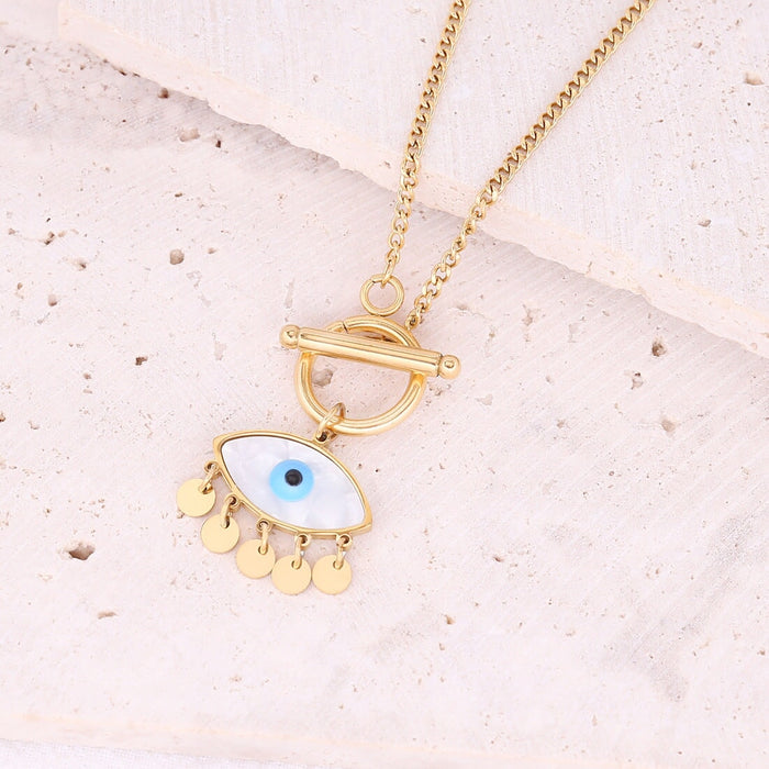 Wholesale Devil's Eye Pendant Fashion Stainless Steel Necklace JDC-NE-Bingm017 necklaces 冰萌 5# Wholesale Jewelry JoyasDeChina Joyas De China