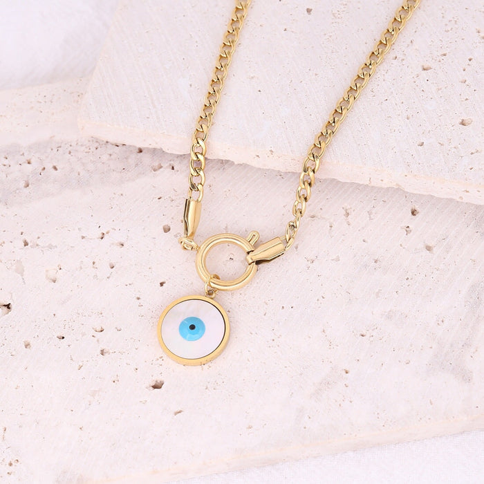 Wholesale Devil's Eye Pendant Fashion Stainless Steel Necklace JDC-NE-Bingm017 necklaces 冰萌 8# Wholesale Jewelry JoyasDeChina Joyas De China
