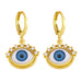 Wholesale Devil's Eye Zircon Copper Plated 18k Gold Earrings JDC-ES-AS-005 Earrings 翱?N blue Wholesale Jewelry JoyasDeChina Joyas De China