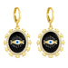 Wholesale Devil's Eye Zircon Copper Plated 18k Gold Earrings JDC-ES-AS-030 Earrings 翱?N black Wholesale Jewelry JoyasDeChina Joyas De China