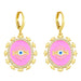 Wholesale Devil's Eye Zircon Copper Plated 18k Gold Earrings JDC-ES-AS-030 Earrings 翱?N pink Wholesale Jewelry JoyasDeChina Joyas De China