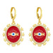 Wholesale Devil's Eye Zircon Copper Plated 18k Gold Earrings JDC-ES-AS-030 Earrings 翱?N red Wholesale Jewelry JoyasDeChina Joyas De China
