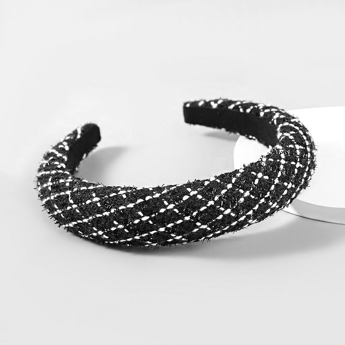 Wholesale diagonal stripes cotton thread sponge headband JDC-HD-JL030 Headband JoyasDeChina black Wholesale Jewelry JoyasDeChina Joyas De China
