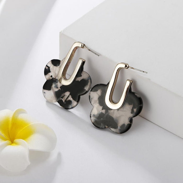 Bulk Jewelry Wholesale diamond acetic acid color floral earrings JDC-ES-YN009 Wholesale factory from China YIWU China