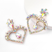 Wholesale diamond and flower heart-shaped alloy earrings JDC-ES-JL050 Earrings JoyasDeChina Wholesale Jewelry JoyasDeChina Joyas De China