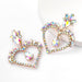 Wholesale diamond and flower heart-shaped alloy earrings JDC-ES-JL050 Earrings JoyasDeChina AB color Wholesale Jewelry JoyasDeChina Joyas De China