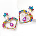 Wholesale diamond and flower heart-shaped alloy earrings JDC-ES-JL050 Earrings JoyasDeChina color Wholesale Jewelry JoyasDeChina Joyas De China