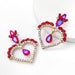 Wholesale diamond and flower heart-shaped alloy earrings JDC-ES-JL050 Earrings JoyasDeChina red Wholesale Jewelry JoyasDeChina Joyas De China