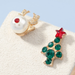 Wholesale diamond and pearl Christmas tree elk alloy earrings JDC-ES-JY004 Earrings JoyasDeChina Wholesale Jewelry JoyasDeChina Joyas De China